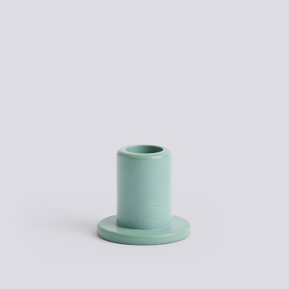 Tube Candle Holder Concrete Small - Emerald Green