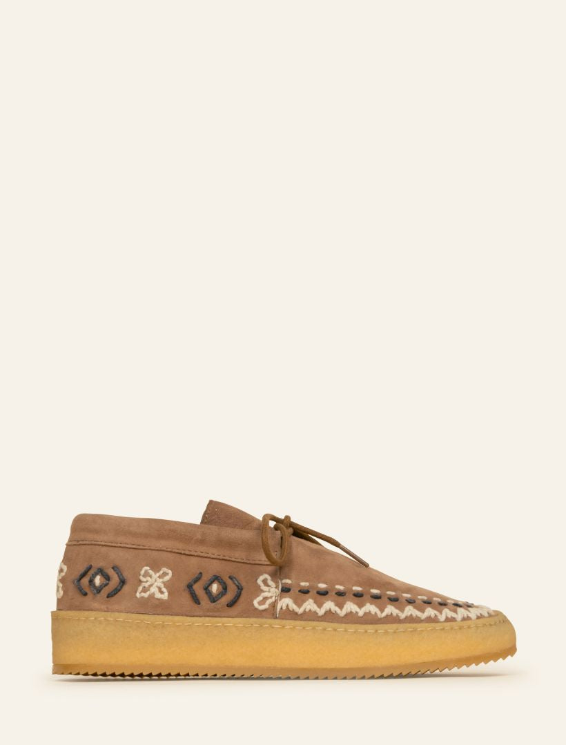 Komo Crepe Camel Suede Black/White