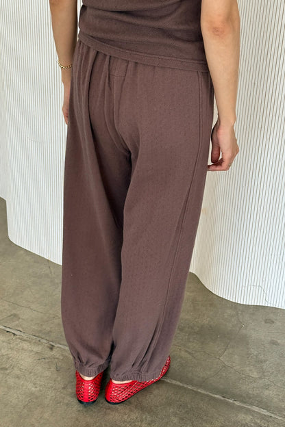 Pointelle Balloon Pants- Chocolate