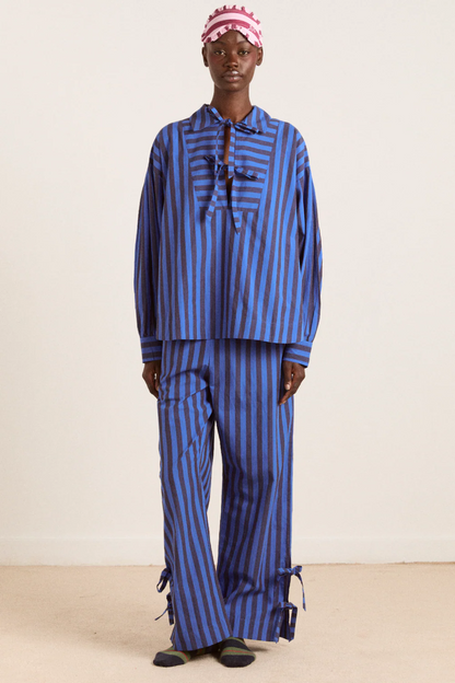 Floki Pj Set - Chocolate & Blue Stripe