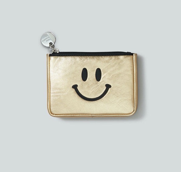 Mabel Sheppard Gold Metallic Happy Leather Purse