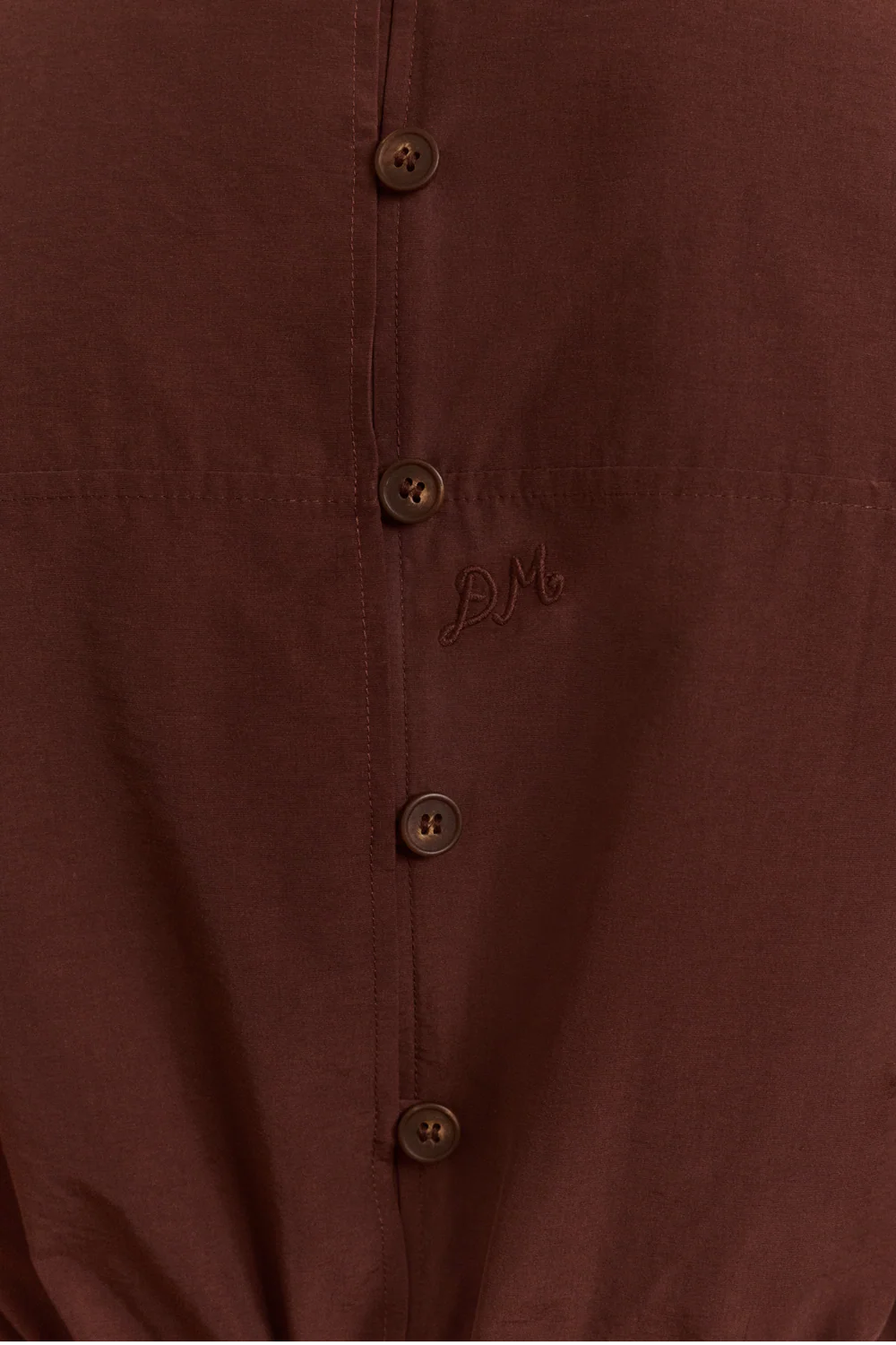 Aliani Sheer Panel Blouse - Chocolate
