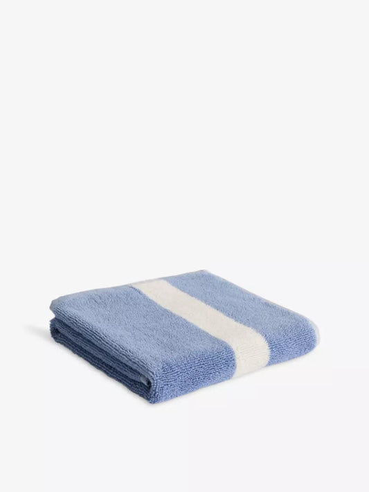Stripe Cotton Hand Towel - Dusty Blue