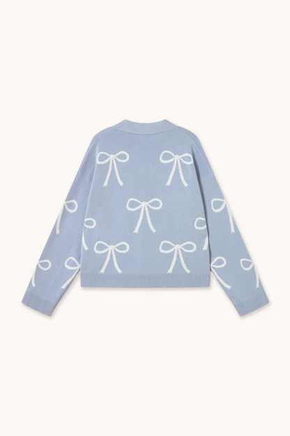 Jacquard Bow Cardigan
