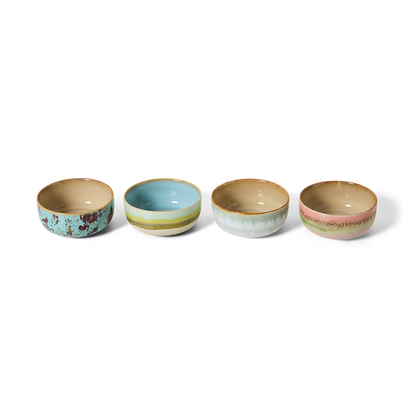70s Ceramics Dessert Bowls - Impression Set Of 4