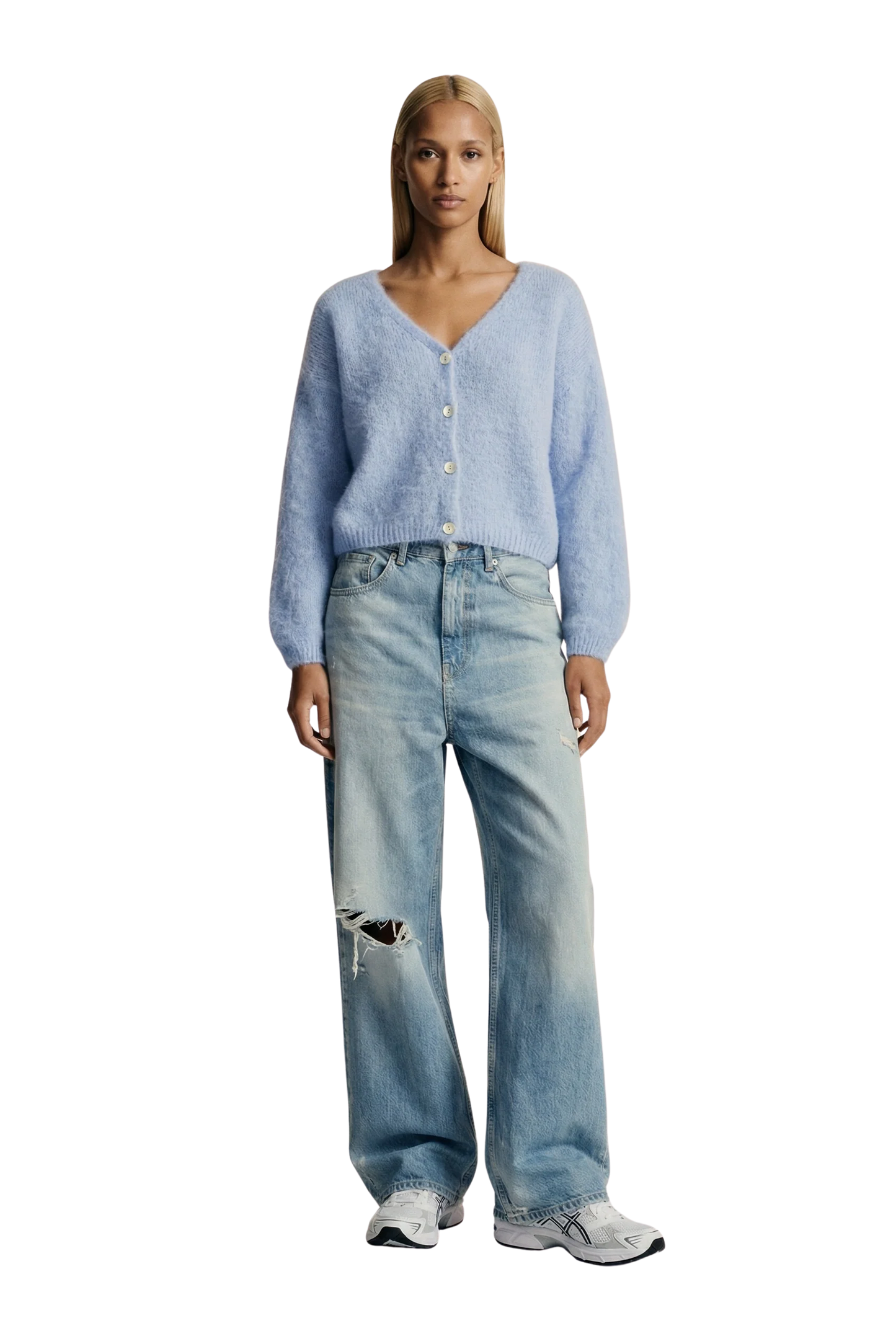 Cornelia Cropped Cardigan - Light Blue