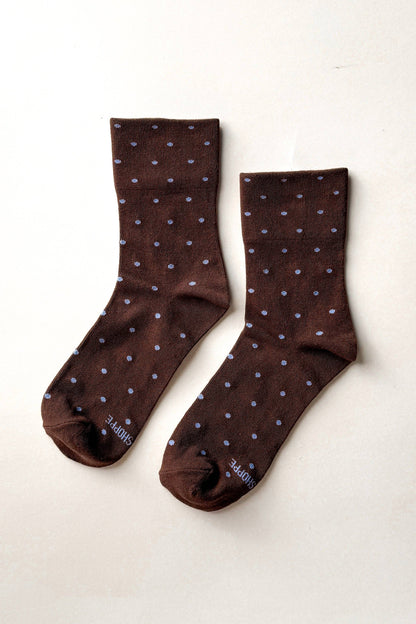 Patterned Sneaker Socks Polka Dot - Cacoa/Blue