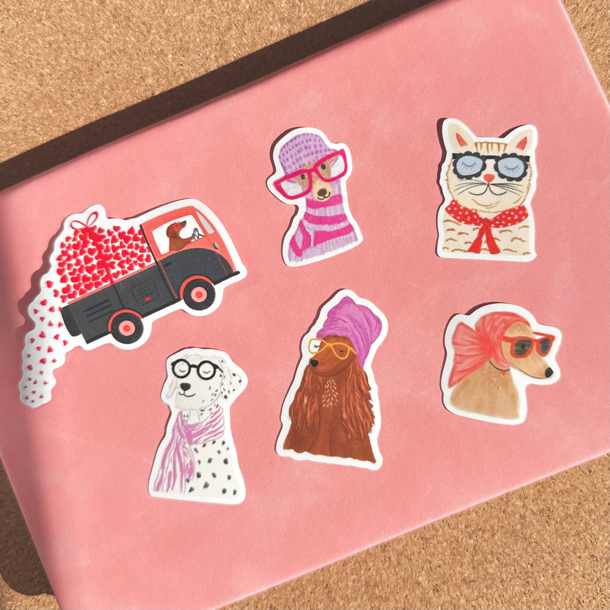 Stylish dog with Scarf & sunnies Vinyl Sticker