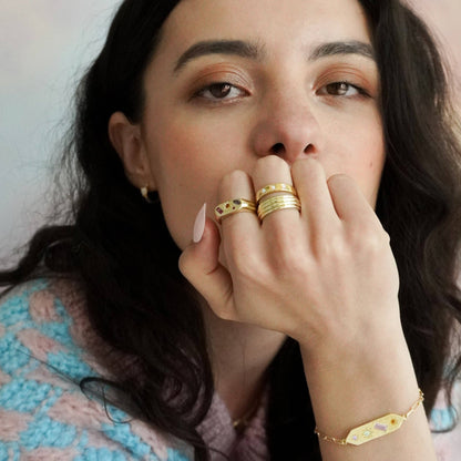 Kaleidoscope Gemstone Ring: Gold / Medium