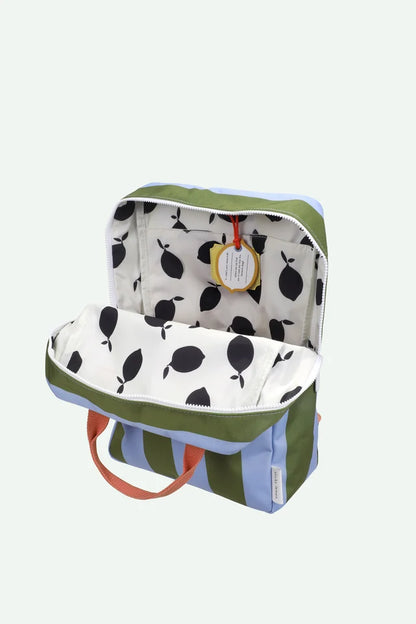 Backpack Large - Lemon Tree Stripes + Tickling Grass + Cloud Blue