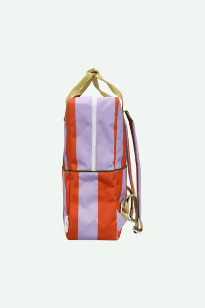 Backpack Large - Lemon Tree Stripes + Campfire Orange + Dewy Lilac