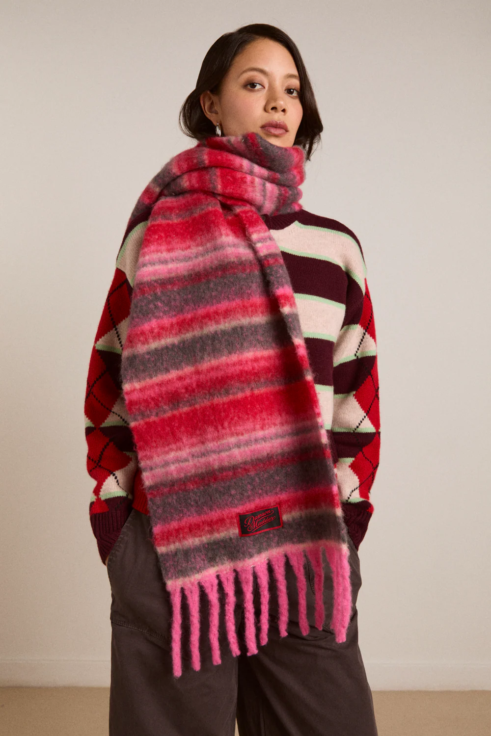 Brushed Oversized Scarf-  Pink Pop