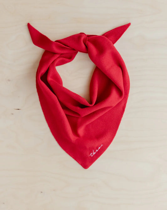 Merino Triangle Scarf In Red
