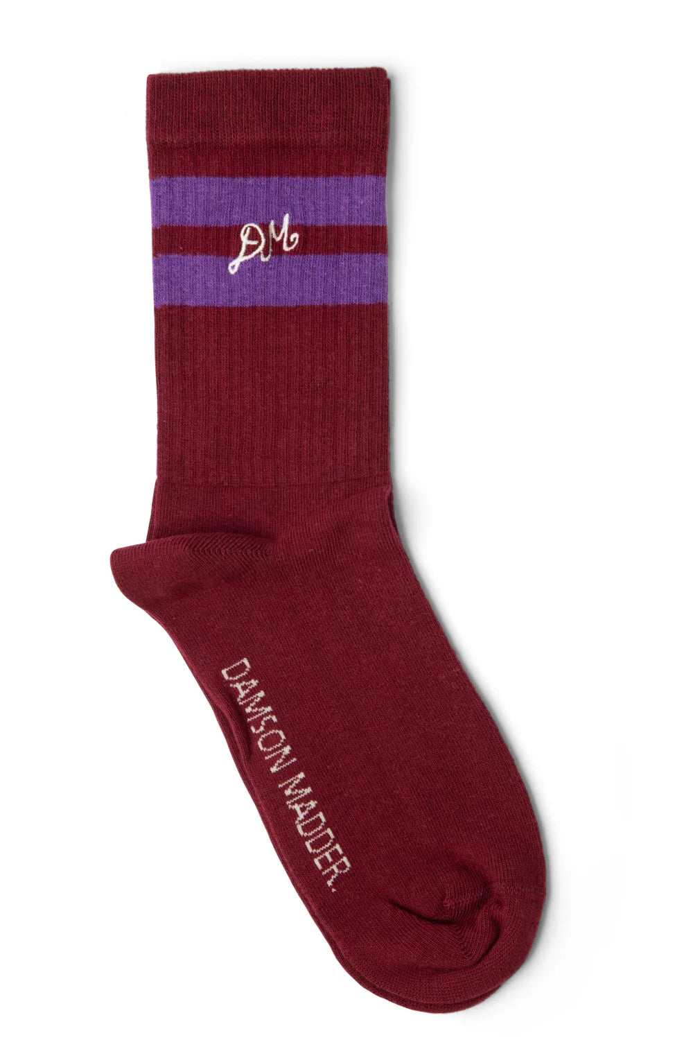 Sporty Calf Socks - Plum / Burgundy Stripe