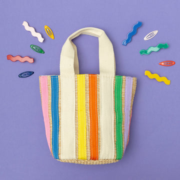 Rainbow Ribbon Basket Bag