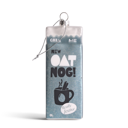 Oat Nog Glass Decoration, 12cm
