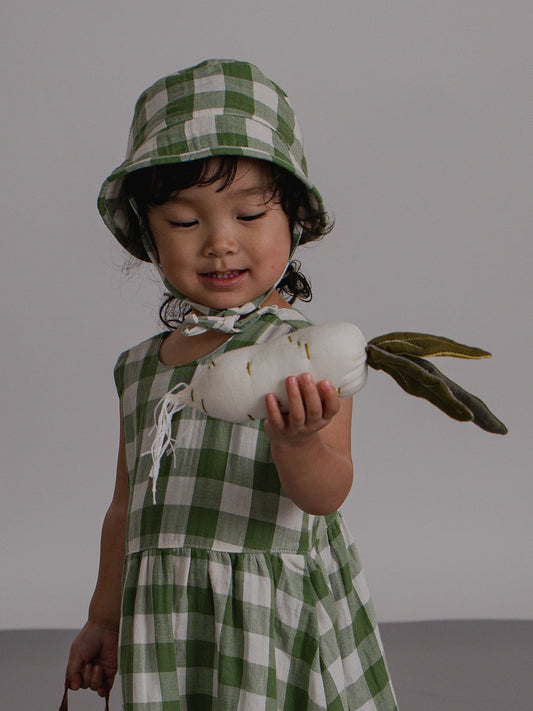 Dill Gingham Bucket Hat