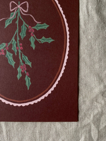 Holly Christmas card
