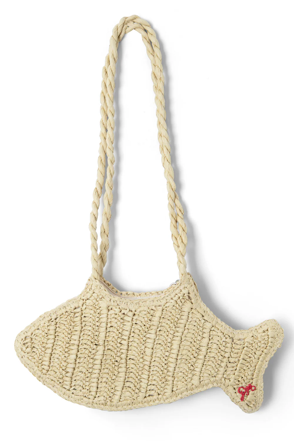 Raffia Beach Bag With Fish Charm