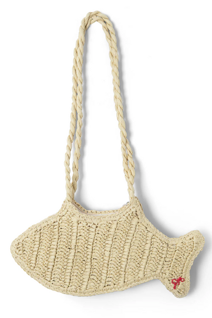 Raffia Beach Bag With Fish Charm