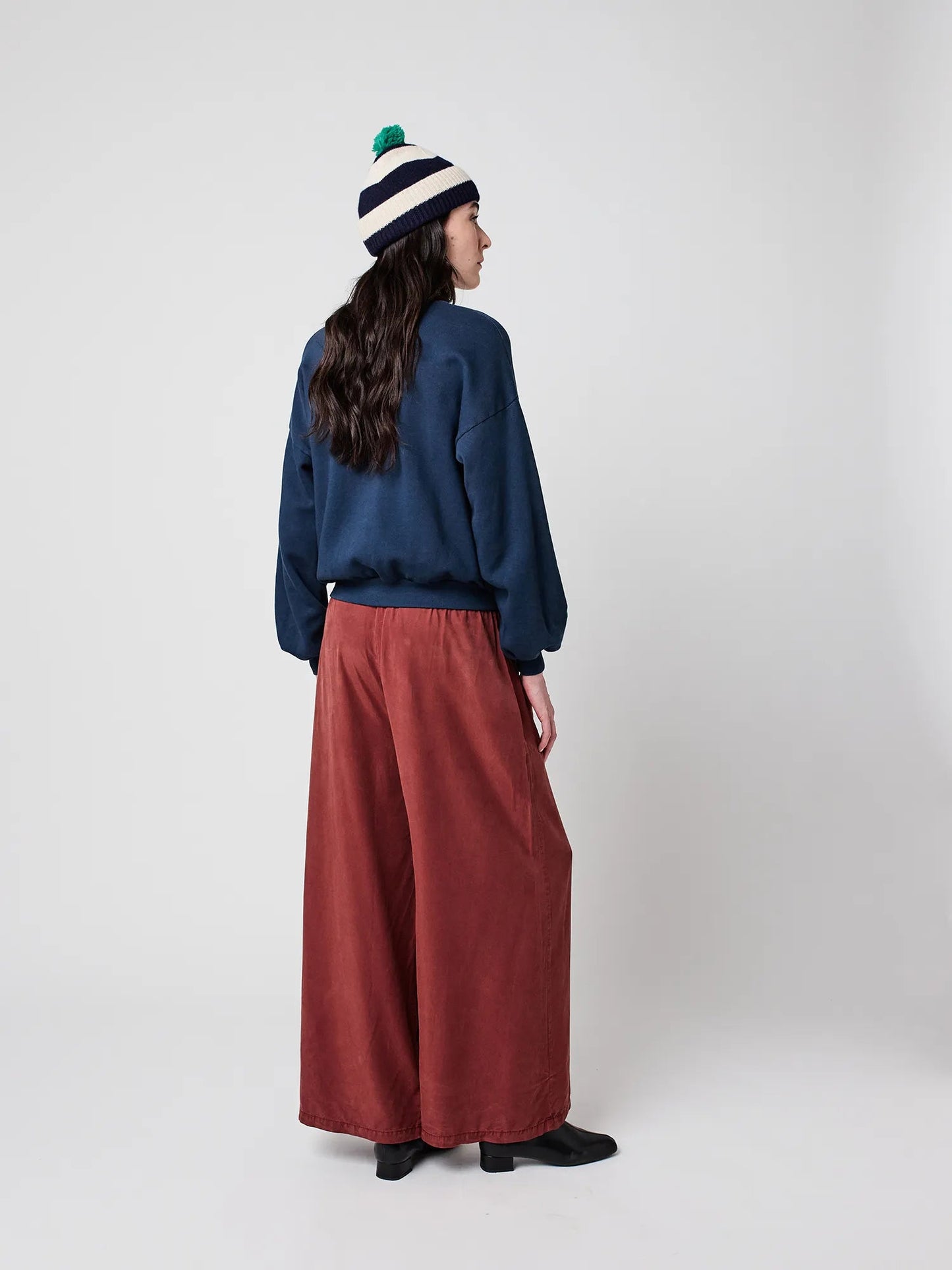 Burgundy Flared Long Pants