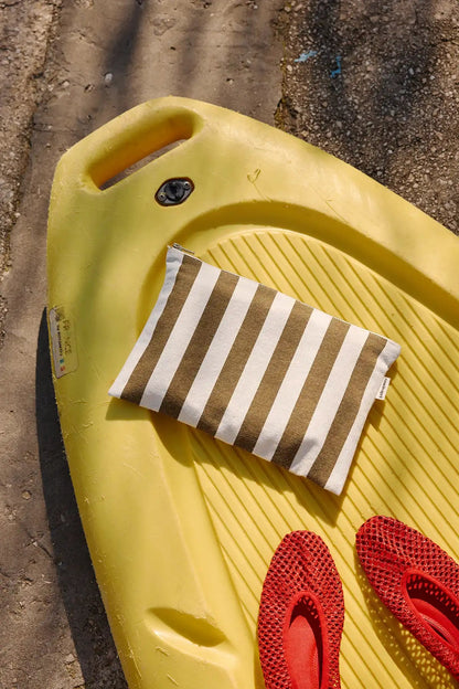 Lili Check Pouch Stripes - Olive/Greige