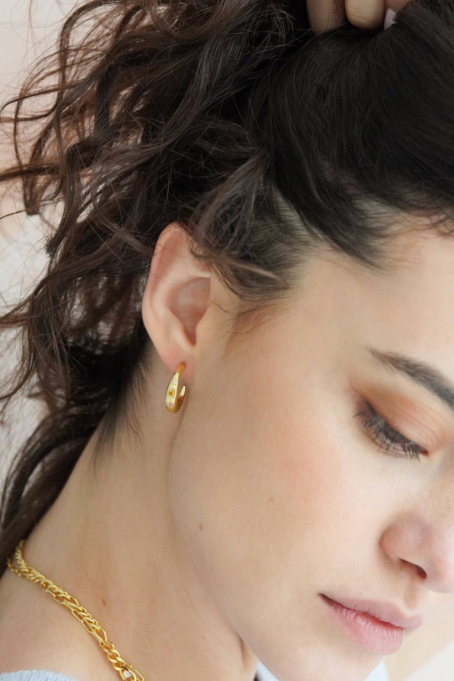 Kaleidoscope Disco Hoop Earrings: Gold