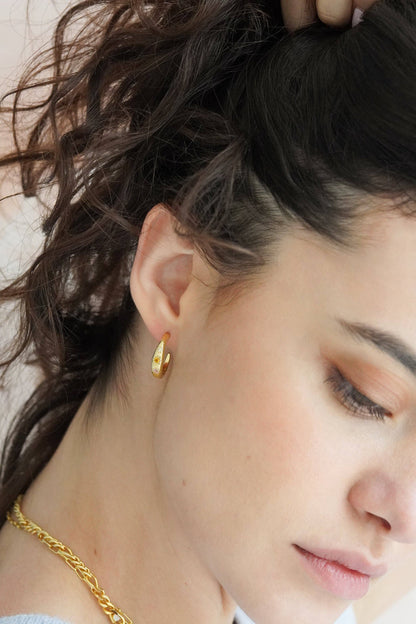 Kaleidoscope Disco Hoop Earrings: Gold