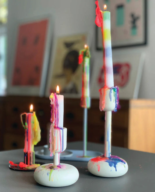 Rainbow Drip Candles