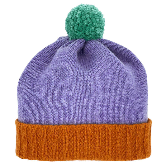 Lambswool Hat - Lilac / Rust