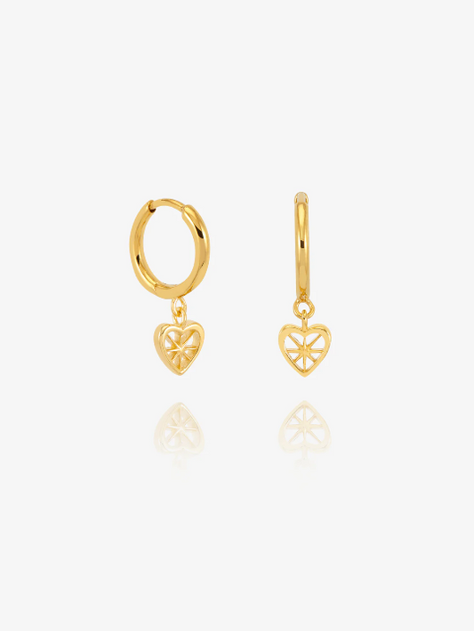 Love Story Heart Hoop Earrings