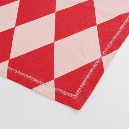 Harlequin napkin, red/pink, set of two