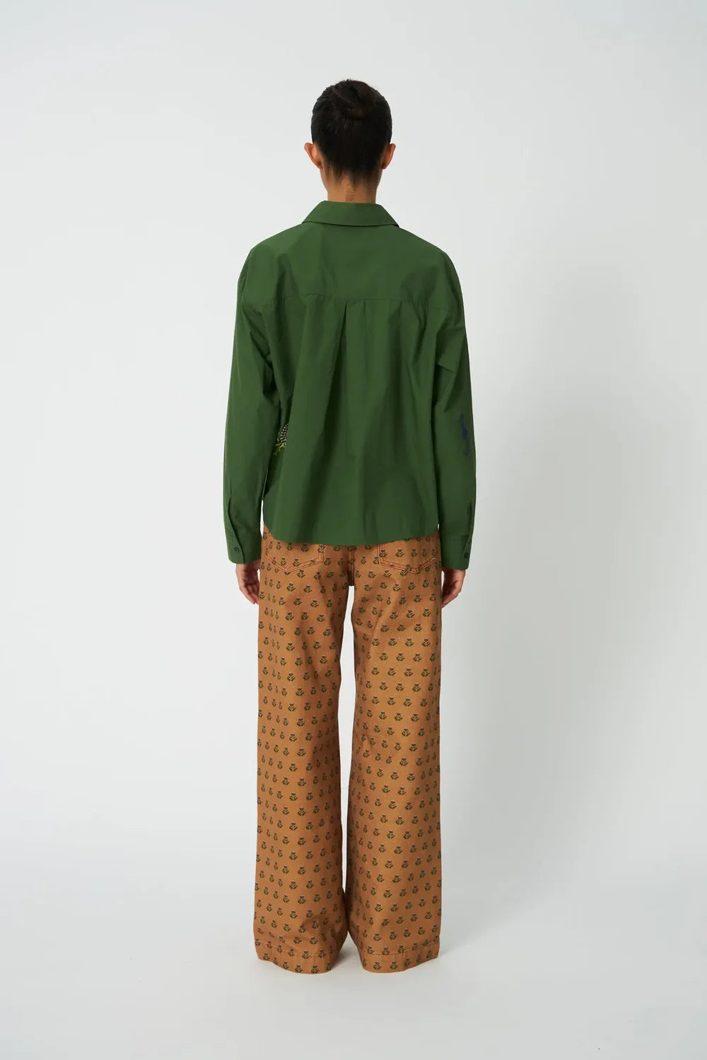 Embroidery Shirt - Green Leaf