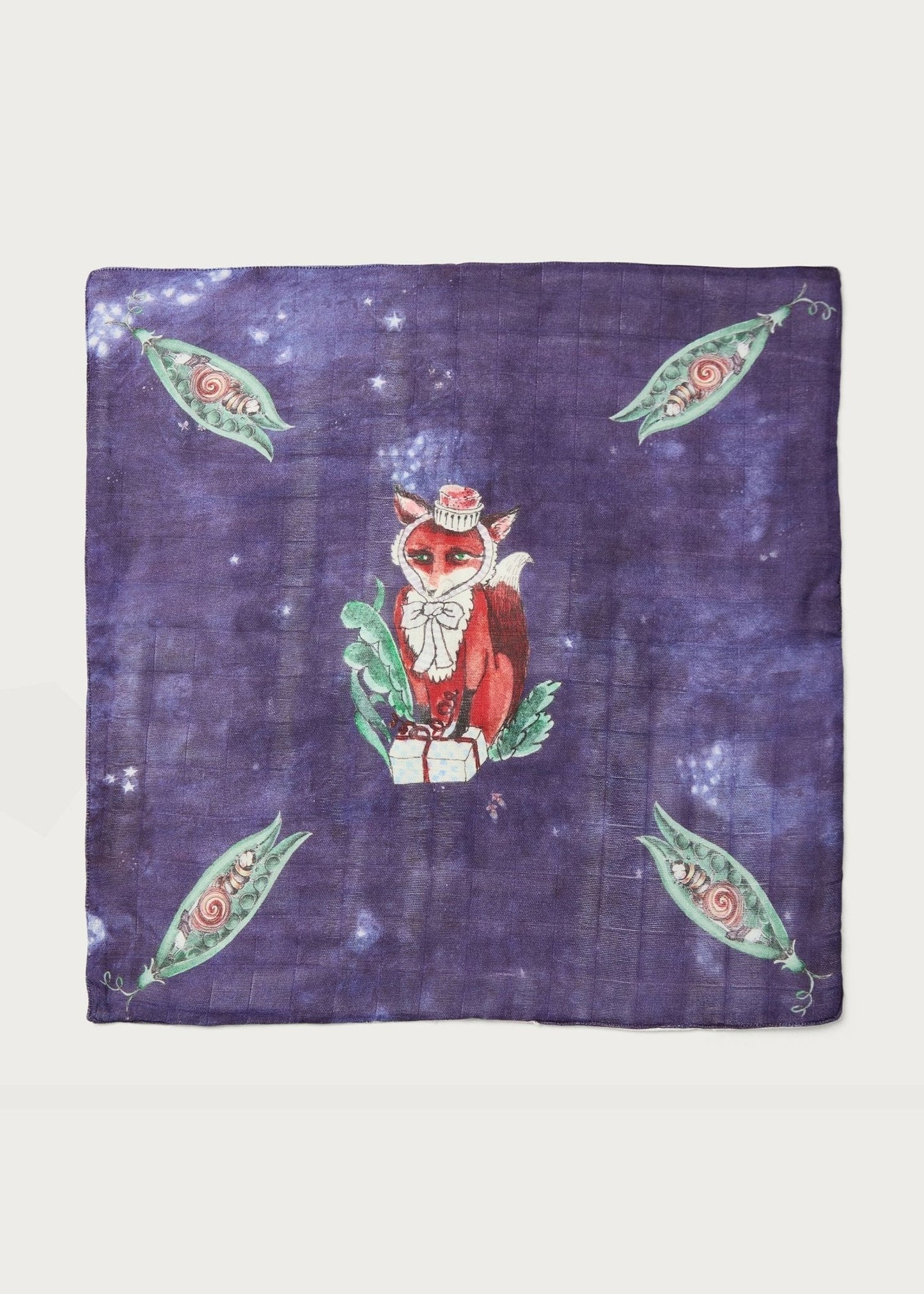 Fox With Gifts Burp Cloth