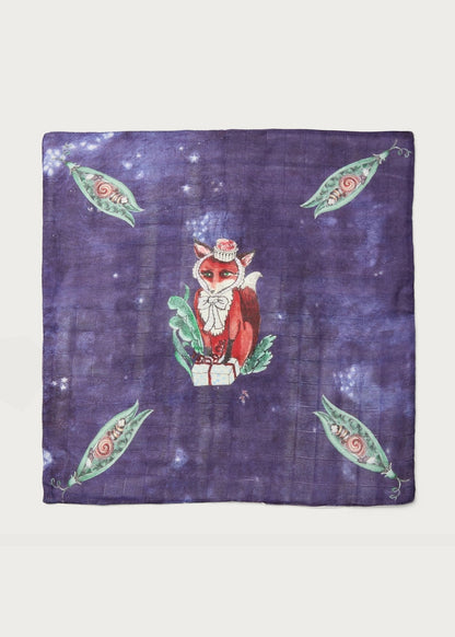 Fox With Gifts Burp Cloth