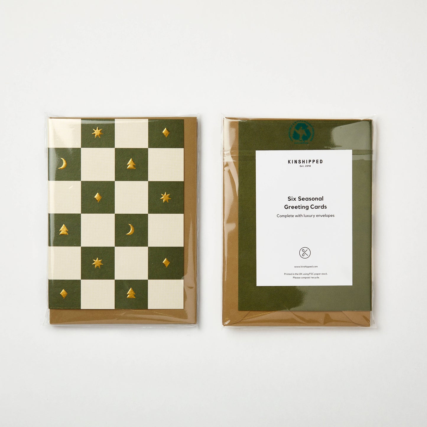 Checkerboard Christmas Card Pack Of 6