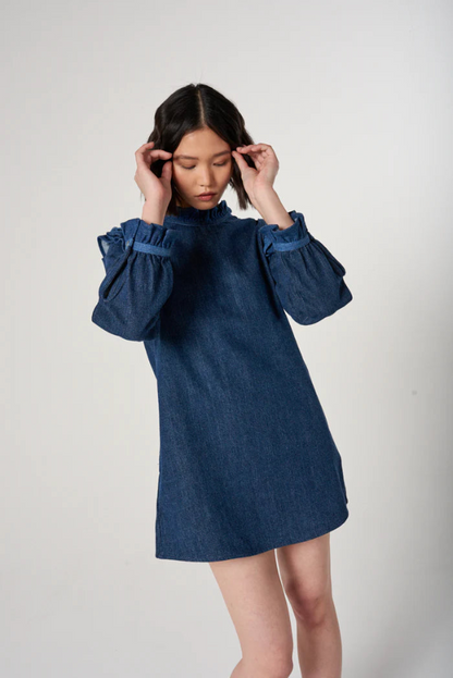 Aries Dress - 3 Tone Indigo Hemp