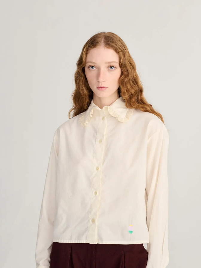 Lace Collar Poplin Shirt