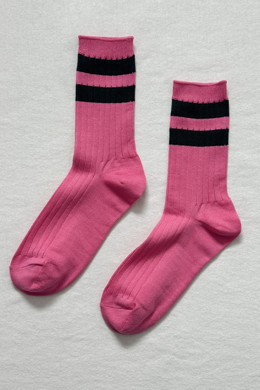 Her Socks Varsity - Pink & Green