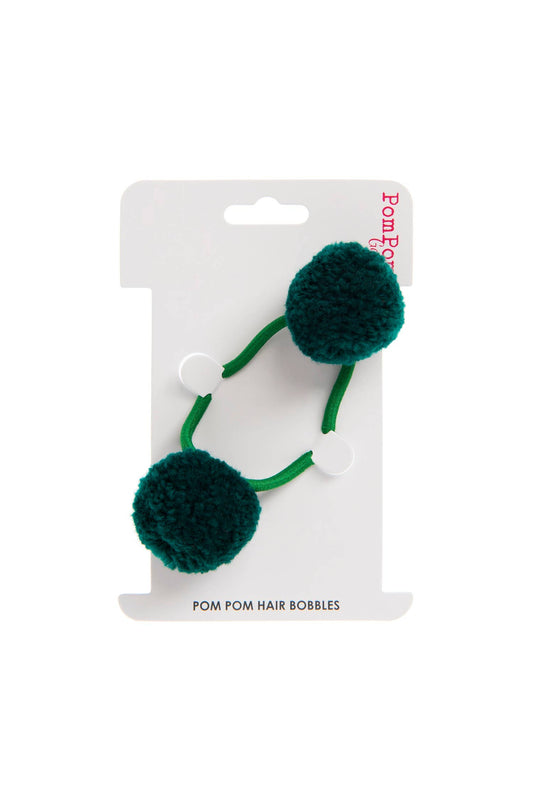 Pom Pom Hair Bobble Double Green