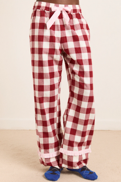 Antonella PJ Set - Burgundy Gingham