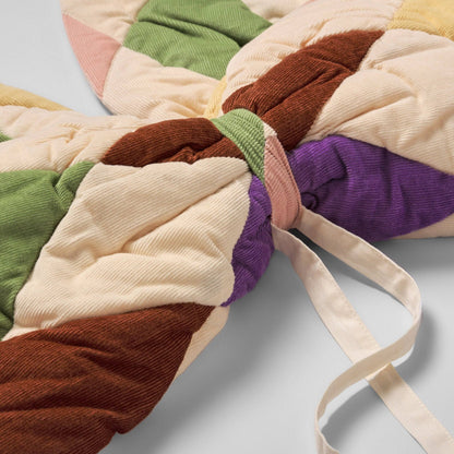 Harlequin cord patchwork bow