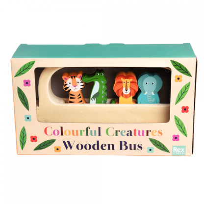 Wooden Bus Toy- Colourful Creatures