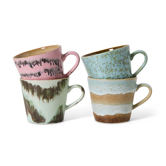 70s Ceramics Cappuccino Mugs Dada- Set Of 4