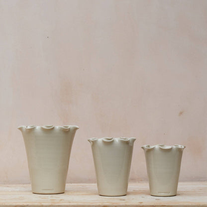 Hand Thrown Ceramic Frilly Vases | Small