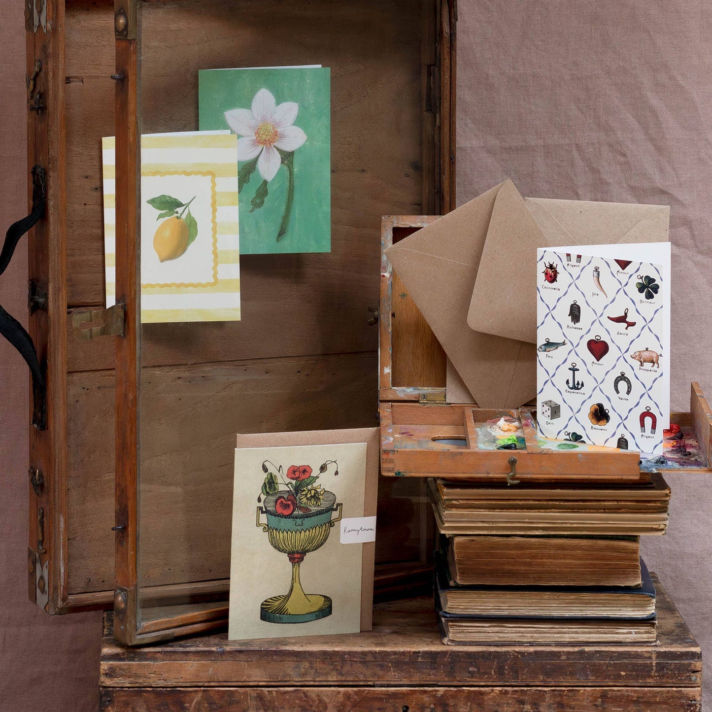 Greetings Card - Lemon Yellow Stripe