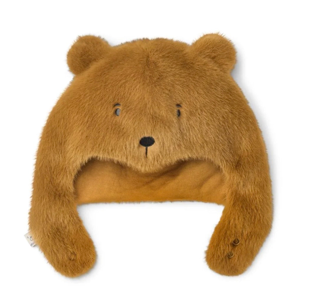 Lillie Plush Bear Hat - Golden Caramel