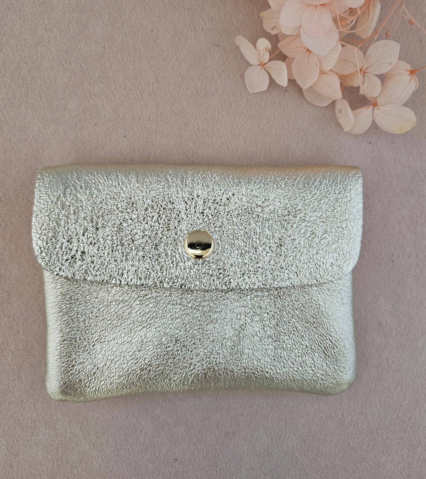 Metallic leather Kangoo wallet: Pink