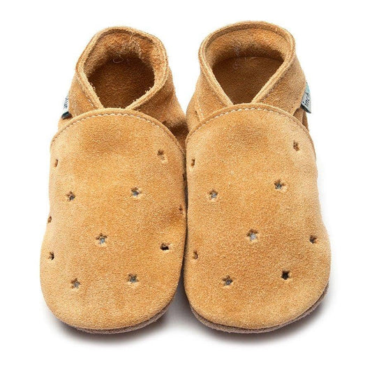 Baby & Toddler Barefoot Shoes - Milky Way: Tan Suede / Rubber Sole / Medium