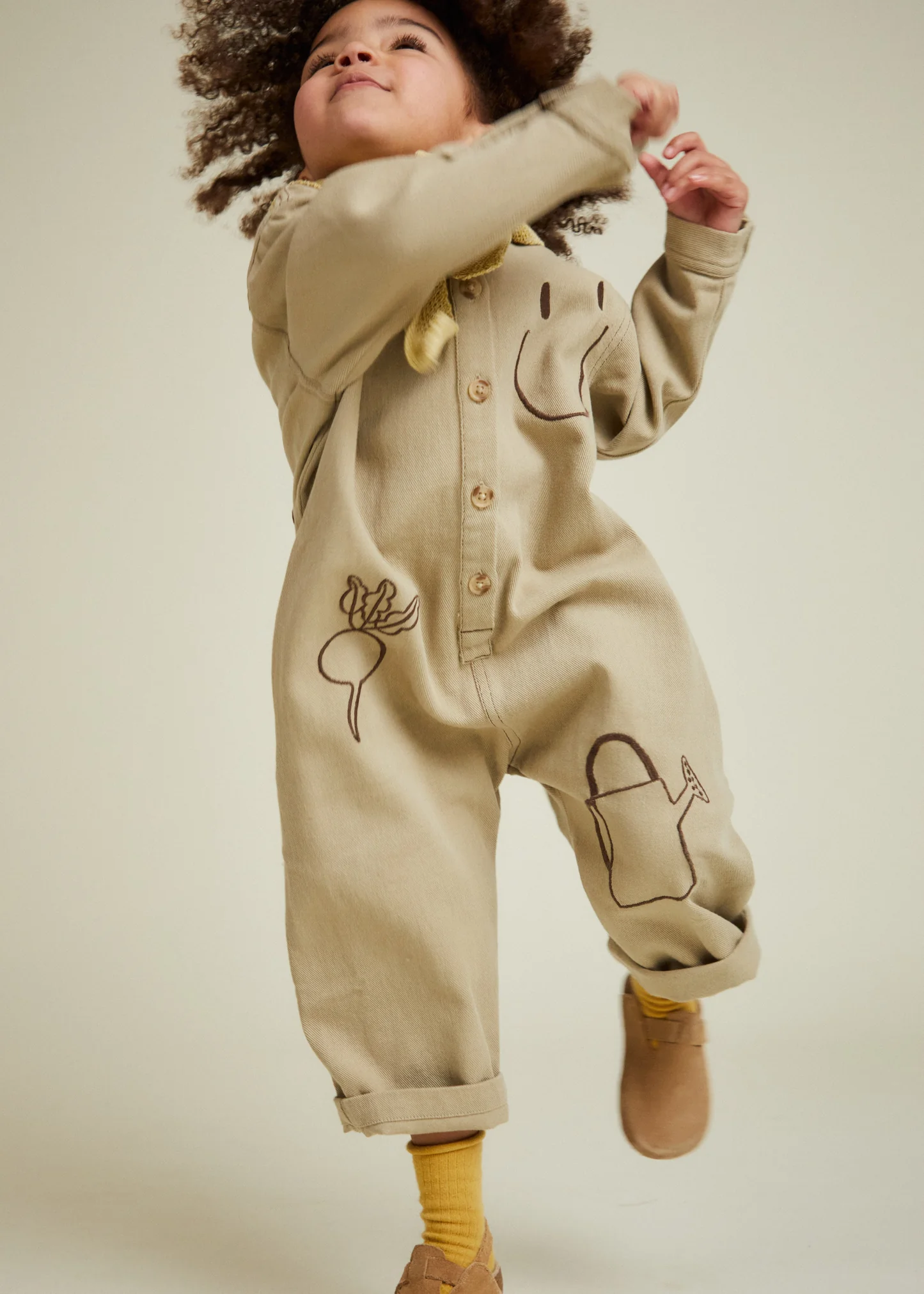 Quinn Olive Allotment Embroidered Overalls